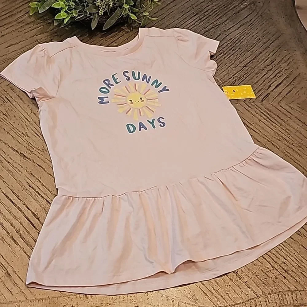 Peplum cotton t shirt size L 12-14 NWT More Sunny Days